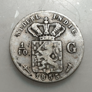 INDONESIA INDIAS HOLANDESAS NETHERLANDS INDIES 1/10 GULDEN 1855 MBC-