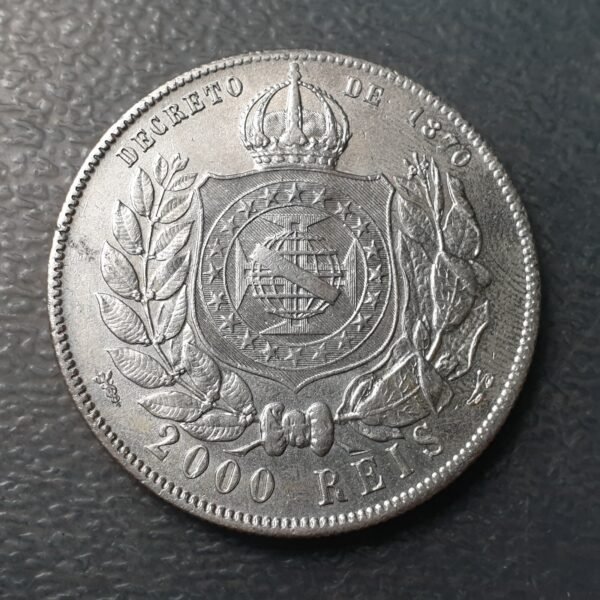 BRASIL BRAZIL PEDRO II 2000 REIS 1889 EBC-/EBC - Imagen 2