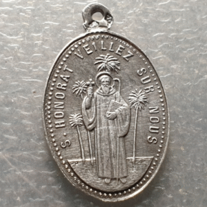 MEDALLA RELIGIOSA SAN HONORAT HONORADO / NUESTRA SEÑORA DEL BUEN VIAJE 25x15 mm