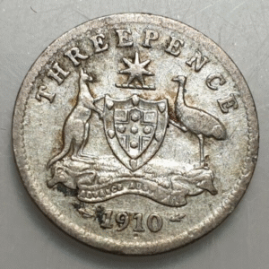 AUSTRALIA EDWARD VII 3 PENCE 1910 BC