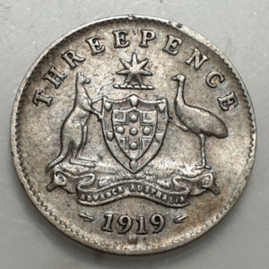 AUSTRALIA GEORGE V 3 PENCE 1919 M MBC-