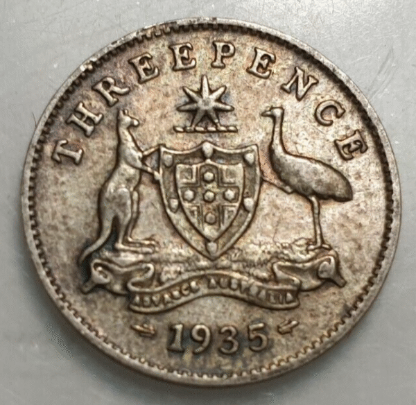 AUSTRALIA GEORGE V 3 PENCE 1935 MBC