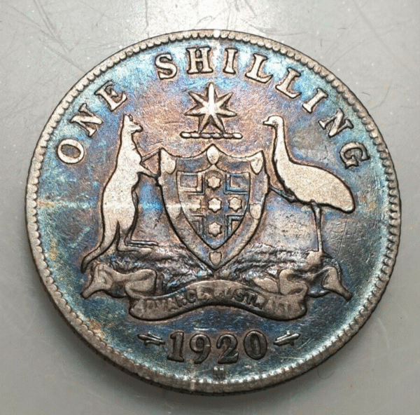 AUSTRALIA GEORGE V 1 SHILLING 1920 M MBC-