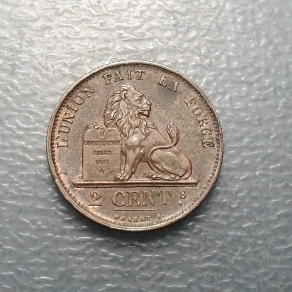 BELGICA BELGIUM 2 CENTIMES 1870 EBC+/SC- BRILLO ORIGINAL