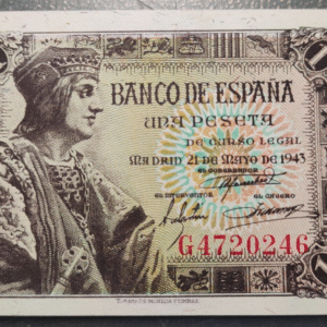 ESPAÑA 1 PESETA 1943 FERNANDO EL CATOLICO SC UNC