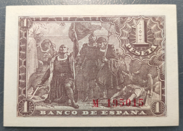 ESPAÑA 1 PESETA 1943 FERNANDO EL CATOLICO SC UNC - Imagen 2