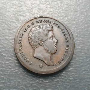 ITALIA DOS SICILIAS NAPOLES FERDINANDO II 2 TORNESI 1857 EBC-