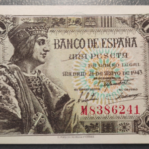 ESPAÑA 1 PESETA 1943 FERNANDO EL CATOLICO SC UNC