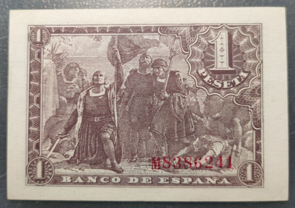 ESPAÑA 1 PESETA 1943 FERNANDO EL CATOLICO SC UNC - Imagen 2