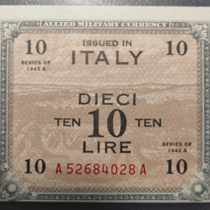 ITALIA 10 AM LIRE 1943 A EBC+