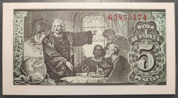 ESPAÑA 5 PESETAS 1943 SC UNC - Imagen 2