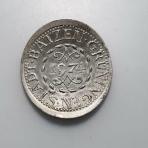SUIZA SWITZERLAND GRUNINGEN STADT  BAZEN MEDALLA 1974 LEON ESCUDO CIUDAD PLATA