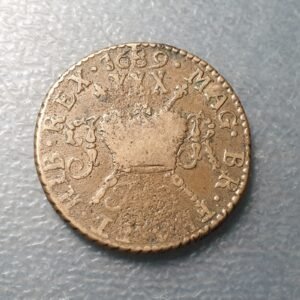 IRLANDA IRELAND JAMES II GUN MONEY  1/2 CROWN 1689 AUGUST BC+/MBC-