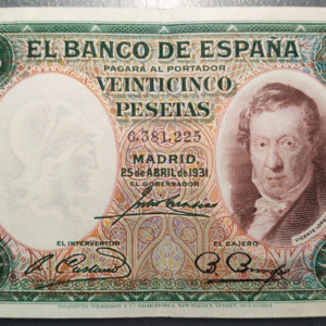 ESPAÑA 25 PESETAS 1931 VICENTE LOPEZ MBC+/EBC- DOBLEZ