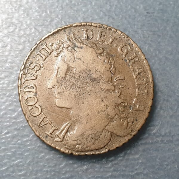 IRLANDA IRELAND JAMES II GUN MONEY  1/2 CROWN 1689 AUGUST BC+/MBC- - Imagen 2