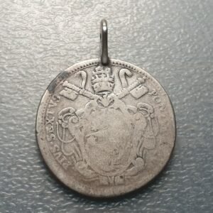 ESTADOS PAPALES PONTIFICIO VATICANO PIO VI 1/2 SCUDO ESCUDO 1778 COLGADO MOUNTED