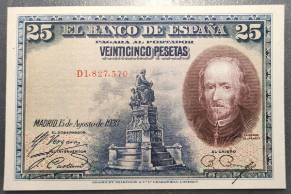 ESPAÑA 25 PESETAS 1928 CALDERON DE LA BARCA SC-