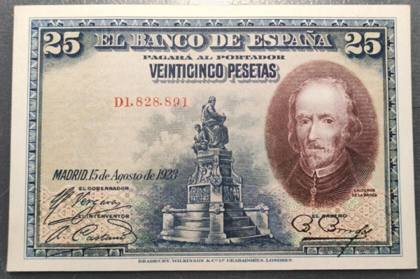 ESPAÑA 25 PESETAS 1928 CALDERON DE LA BARCA SC-