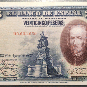 ESPAÑA 25 PESETAS 1928 CALDERON DE LA BARCA EBC+