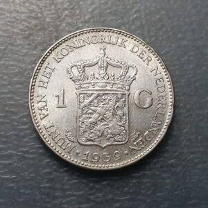 PAISES BAJOS NETHERLANDS HOLANDA WILHELMINA 1 GULDEN 1939 EBC