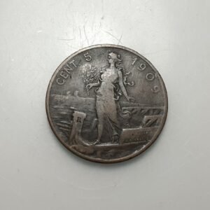 ITALIA REINO VITTORIO EMANUELE III 5 CENTESIMI 1909 BC+ ESCASA