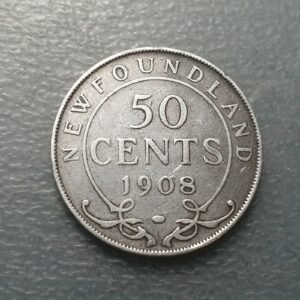 CANADA NEWFOUNDLAND EDWARD VII 50 CENTS 1908 BC+/MBC-