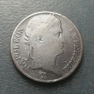 FRANCIA FRANCE NAPOLEON BONAPARTE 5 FRANCOS 5 FRANCS 1813 H LA ROCHELLES BC+