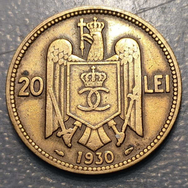 RUMANIA ROMANIA CAROL II 20 LEI 1930 - Imagen 2