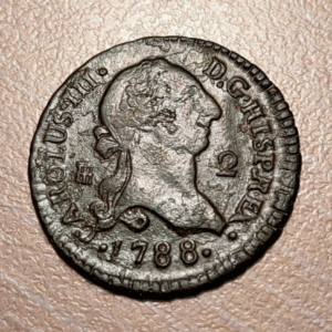 ESPAÑA CARLOS III SEGOVIA 2 MARAVEDIS 1788 J MBC
