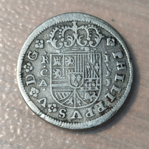 ESPAÑA CUENCA FELIPE V 1 REAL 1718 JJ MBC-/MBC