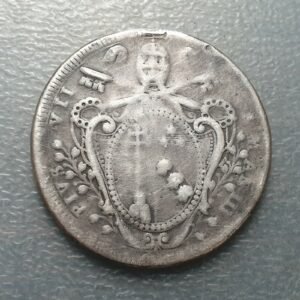 PAPALES PONTIFICIO VATICANO ROMA PIO VII SCUDO ESCUDO 1803 AÑO III DESCOLGADA