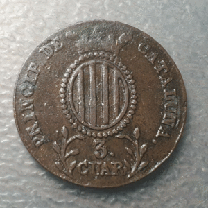 CATALUÑA CATALUNYA BARCELONA ISABEL II 3 CUARTOS 3 QUARTOS 1840 MBC/MBC+
