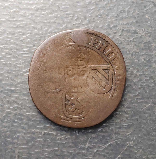 IMPERIO ESPAÑOL PAISES BAJOS AMBERES FELIPE IV 1 OORD 1 LIARD 1643 BC - Imagen 2