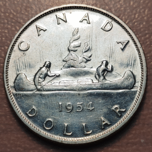 CANADA ELIZABETH II 1 DOLLAR 1954 CANOA EBC