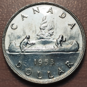 CANADA ELIZABETH II 1 DOLLAR 1953 CANOA EBC