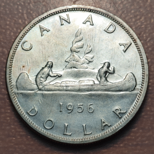 CANADA ELIZABETH II 1 DOLLAR 1956 CANOA EBC/EBC+