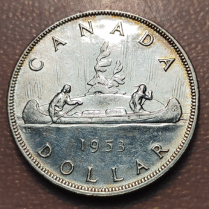 CANADA ELIZABETH II 1 DOLLAR 1953 CANOA EBC-/EBC