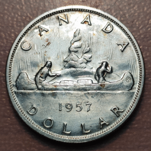 CANADA ELIZABETH II 1 DOLLAR 1957 CANOA MBC+/EBC