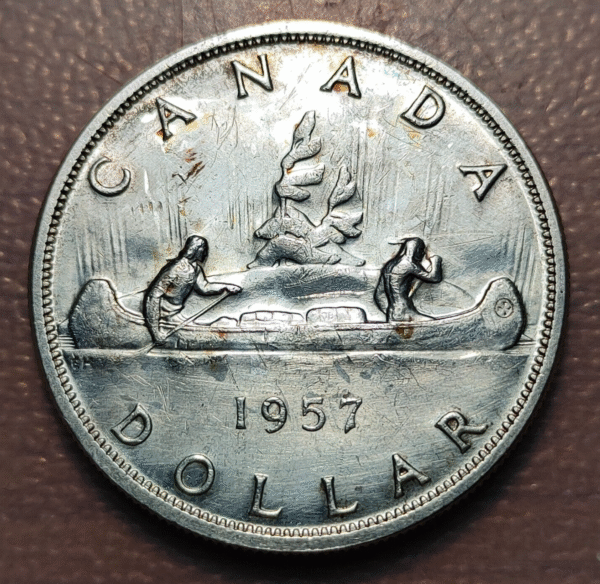 CANADA ELIZABETH II 1 DOLLAR 1957 CANOA MBC+/EBC