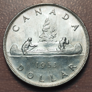 CANADA ELIZABETH II 1 DOLLAR 1953 CANOA MBC+/EBC