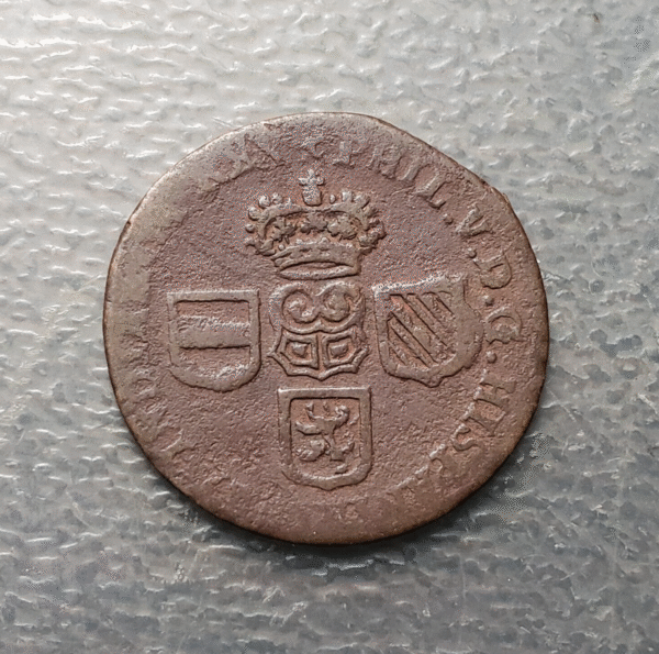 IMPERIO ESPAÑOL PAISES BAJOS NAMUR FELIPE V 1 OORD 1 LIARD 1710 MBC- - Imagen 2