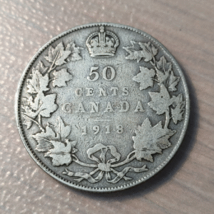 CANADA GEORGE V 50 CENTS 1918