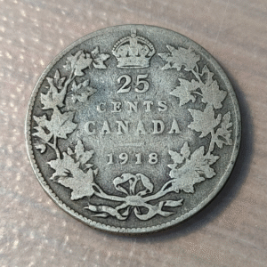 CANADA GEORGE V 25 CENTS 1918