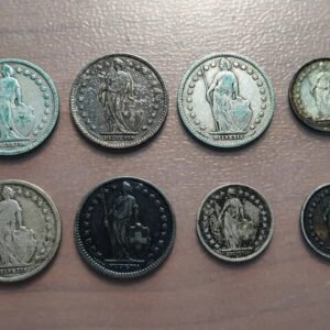 LOTE 8 MONEDAS PLATA SILVER SUIZA SWITZERLAND