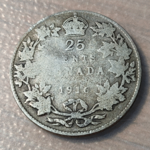 CANADA GEORGE V 25 CENTS 1916