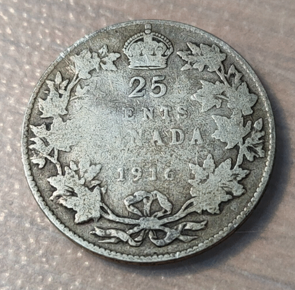 CANADA GEORGE V 25 CENTS 1916