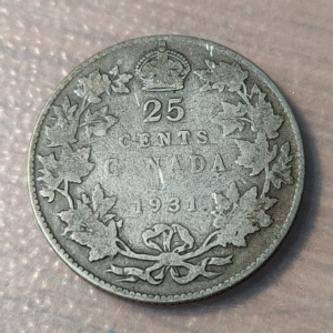 CANADA GEORGE V 25 CENTS 1931