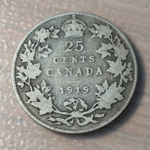 CANADA GEORGE V 25 CENTS 1919