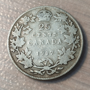 CANADA GEORGE V 25 CENTS 1917