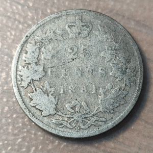 CANADA VICTORIA 25 CENTS 1881